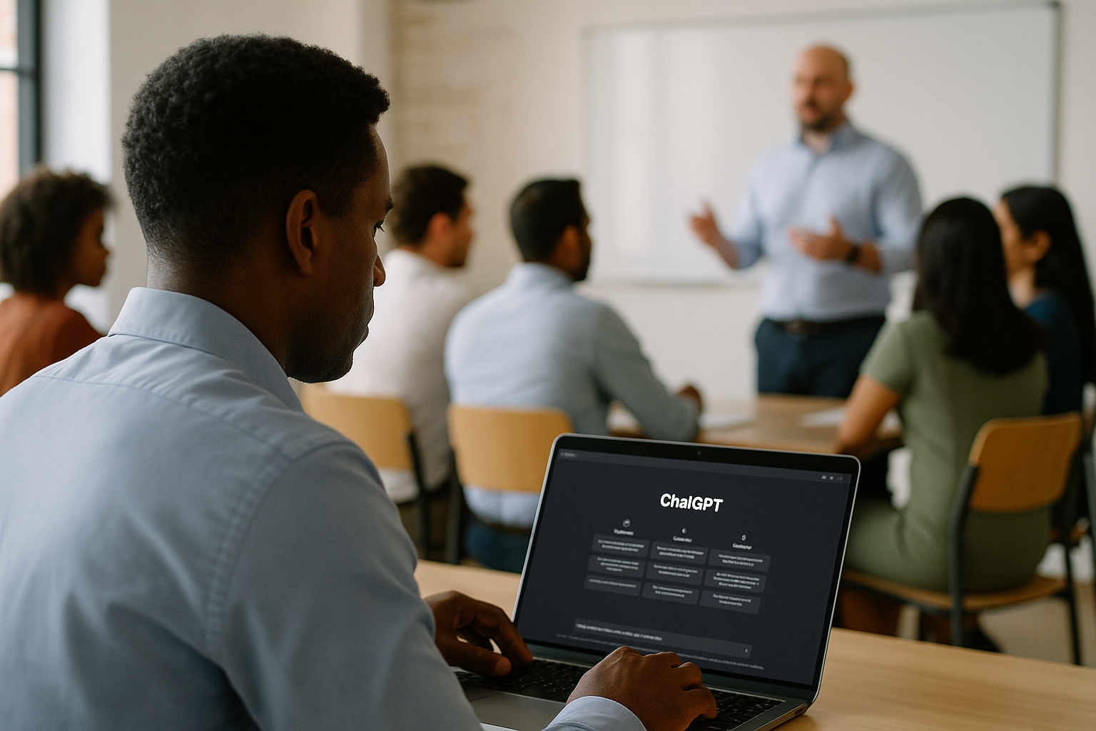 Formation Intelligence Artificielle et ChatGPT en Guadeloupe - Participants devant écrans